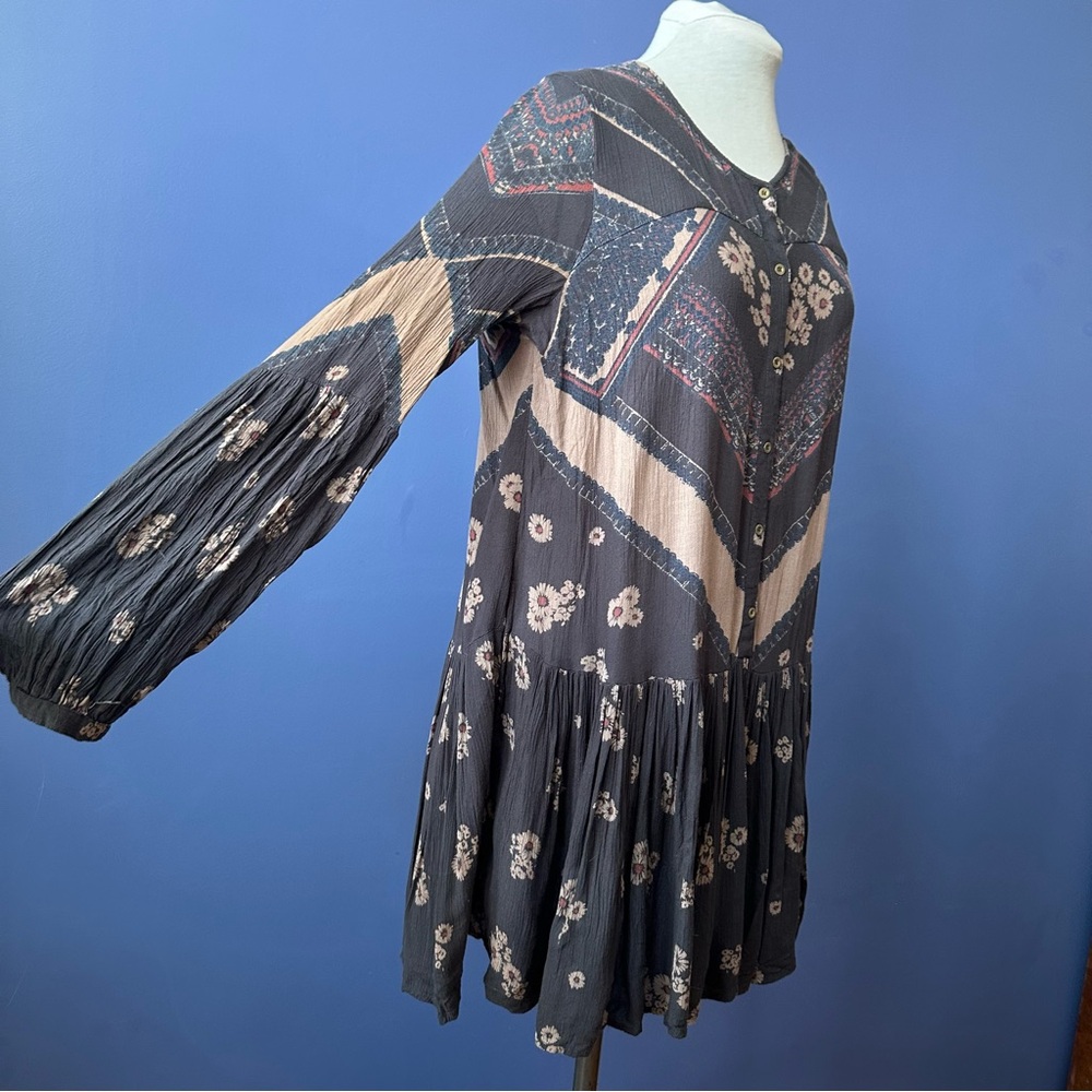 Free People Gray Floral Dress